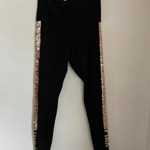 black and gold PINK leggings